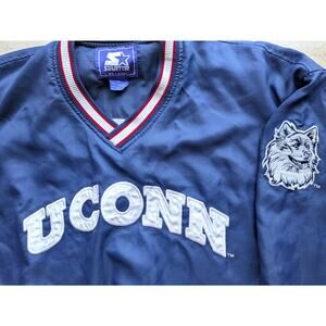UConn Huskies 90s STARTER windbreaker Pullover jacket XL navy vtg Connecticut